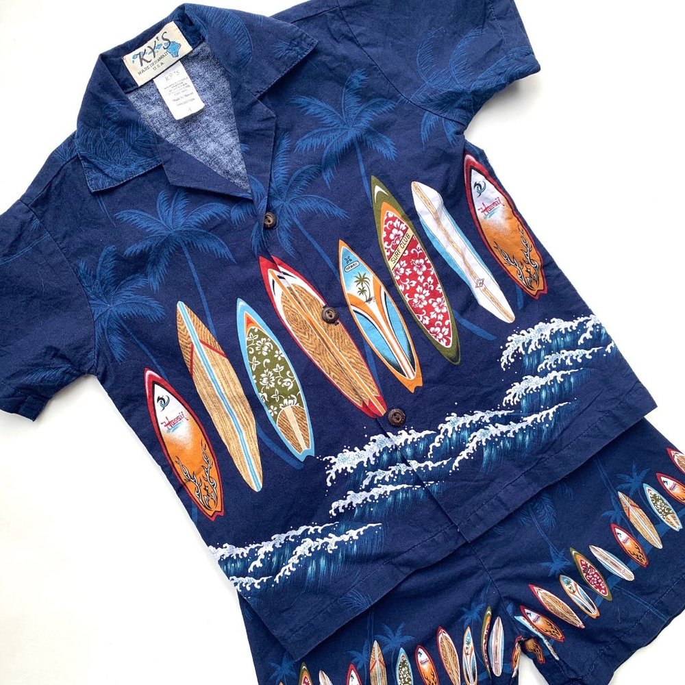 Boys Hawaiian Shirt and Shorts Cabana Set